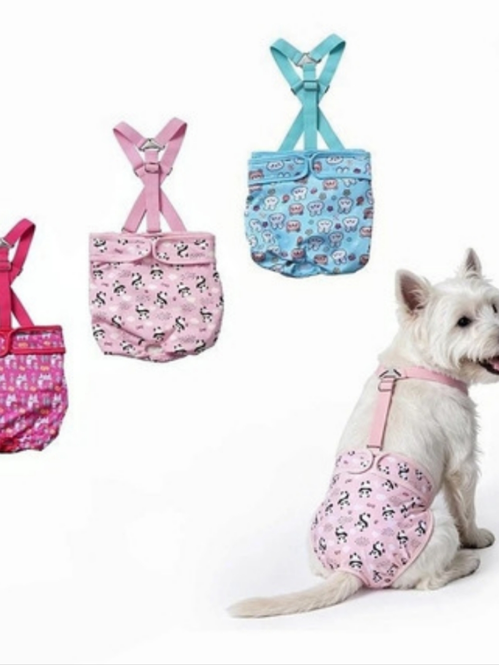 CZMIYRPY Doggie Diapers for Female Dogs Medium Pink & Blue